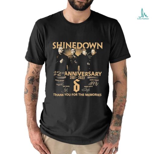 Original Shinedown 22nd Anniversary 2001 2023 Thank You For The Memories Signatures SHirt