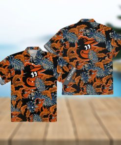 Orioles Tropical Leaves Black MLB Hawaiian Shirt for Men Women