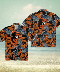 Orioles Tropical Leaves Black MLB Hawaiian Shirt for Men Women