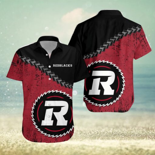 Ottawa Redblacks Ca Football Grunge Polynesian Tattoo Pattern Hawaiian Shirt For Fans