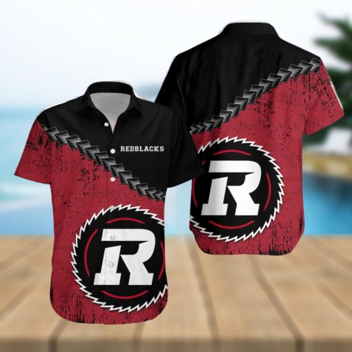 Ottawa Redblacks Ca Football Grunge Polynesian Tattoo Pattern Hawaiian Shirt For Fans