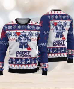 Pabst Blue Ribbon Beer Christmas Ugly Sweater