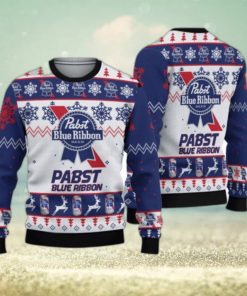 Pabst Blue Ribbon Beer Christmas Ugly Sweater