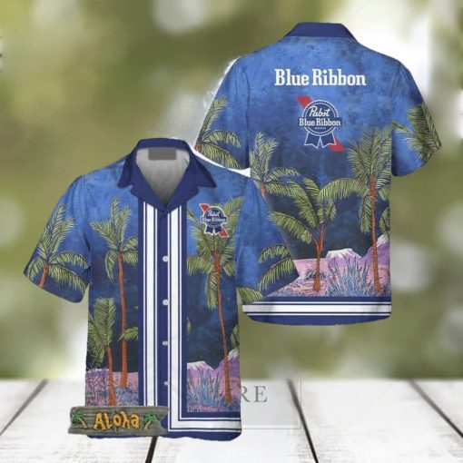 Pabst Blue Ribbon Star Print Bermuda Hawaiian Shirt For Men And Women Gift Hawaiian Beer