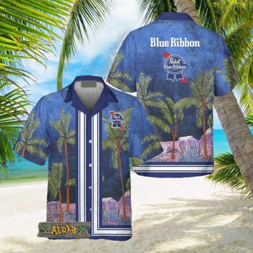 Pabst Blue Ribbon Star Print Bermuda Hawaiian Shirt For Men And Women Gift Hawaiian Beer