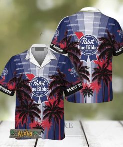 Pabst Blue Ribbon Tropical Coconut Palms Hawaiian Shirt For Men And Women Gift Hawaiian Beer