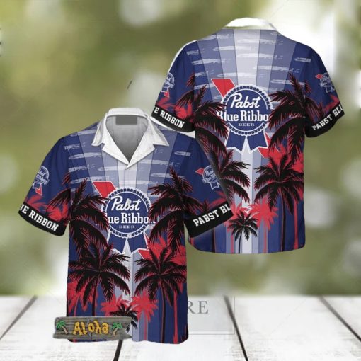 Pabst Blue Ribbon Tropical Coconut Palms Hawaiian Shirt For Men And Women Gift Hawaiian Beer