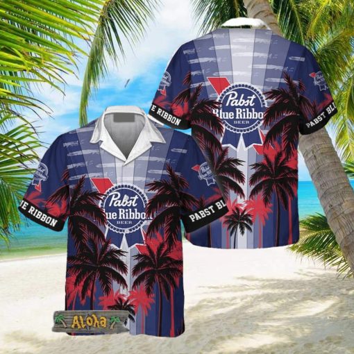 Pabst Blue Ribbon Tropical Coconut Palms Hawaiian Shirt For Men And Women Gift Hawaiian Beer