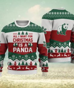 Panda All I want for Christmas All Over Printed 3D Ugly Christmas Sweater Christmas Gift For Men And Women