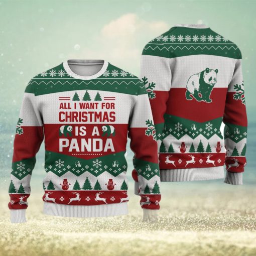 Panda All I want for Christmas All Over Printed 3D Ugly Christmas Sweater Christmas Gift For Men And Women