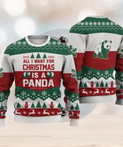 Panda All I want for Christmas All Over Printed 3D Ugly Christmas Sweater Christmas Gift For Men And Women