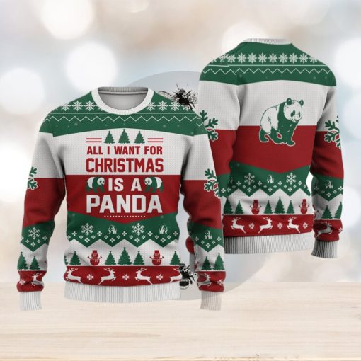 Panda All I want for Christmas All Over Printed 3D Ugly Christmas Sweater Christmas Gift For Men And Women