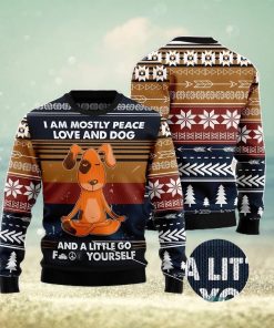 Peace Love And Dog All Over Printed 3D Ugly Christmas Sweater Christmas Gift For Men And Women