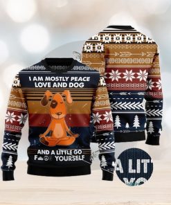 Peace Love And Dog All Over Printed 3D Ugly Christmas Sweater Christmas Gift For Men And Women