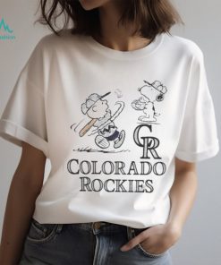 Peanuts Charlie Brown And Snoopy Playing Baseball Colorado Rockies shirt