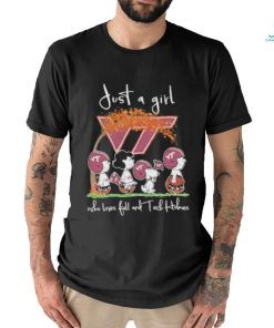 Peanuts Just a girl who loves fall and Tech Hokies 2023 t shirt