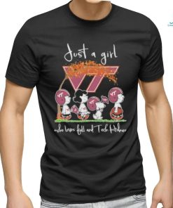 Peanuts Just a girl who loves fall and Tech Hokies 2023 t shirt