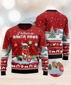 Pekingese I Believe In Santa Paws Ugly Christmas Sweater Gift Men Women