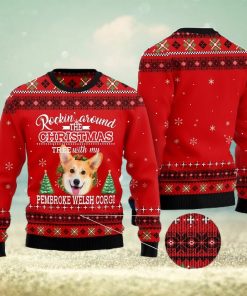 Pembroke Welsh Corgi Rockin’ All Over Printed 3D Ugly Christmas Sweater Christmas Gift For Men And Women