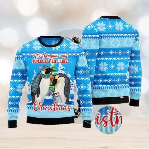 Penguin Family All Over Printed 3D Ugly Christmas Sweater Christmas Gift For Men And Women