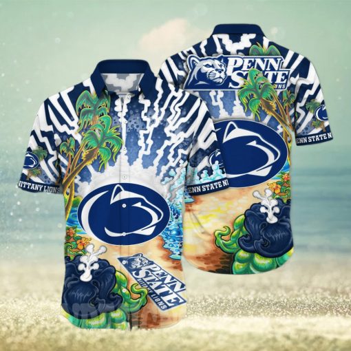 Penn State Nittany Lions NCAA Floral Full Printed 3D Hawaiian Shirt