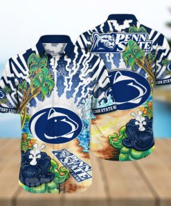 Penn State Nittany Lions NCAA Floral Full Printed 3D Hawaiian Shirt