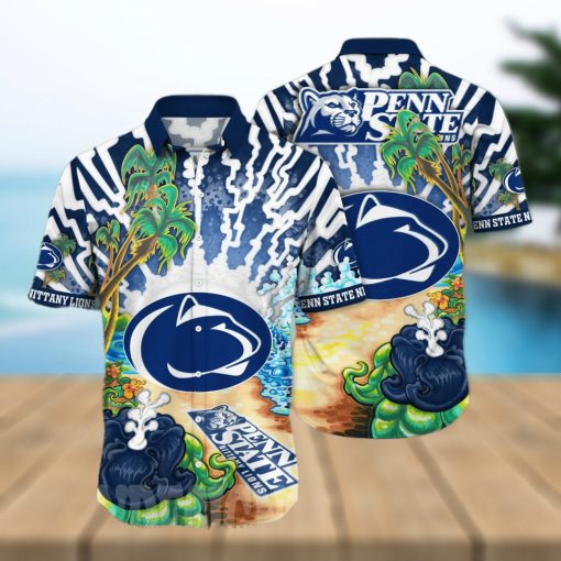 Penn State Nittany Lions NCAA Floral Full Printed 3D Hawaiian Shirt