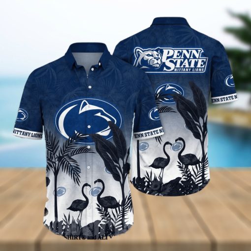 Penn State Nittany Lions NCAA Flower 3D All Over Print Hawaiian Shirt