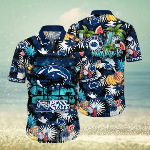 Penn State Nittany Lions NCAA Flower Full Printed Hawaiian Shirt