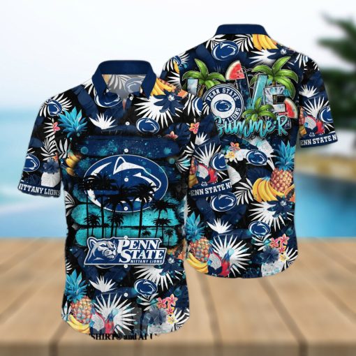 Penn State Nittany Lions NCAA Flower Full Printed Hawaiian Shirt