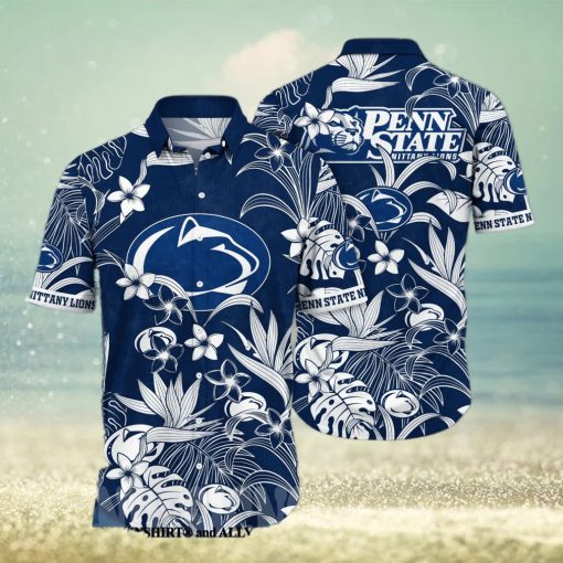 Penn State Nittany Lions NCAA Flower Full Printing Hawaiian Shirt