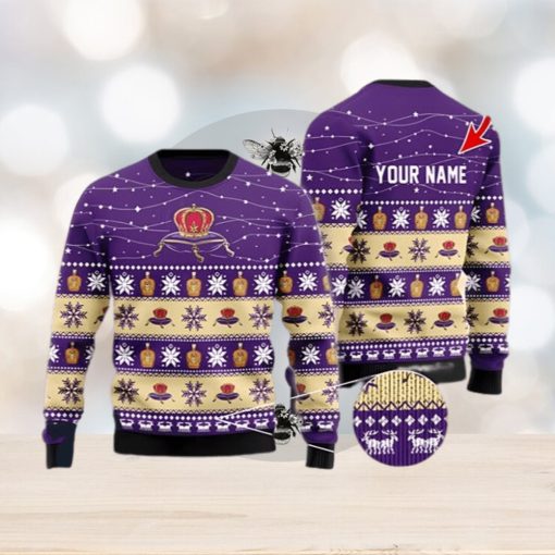 Personalized Christmas Twinkle Lights Crown Royal Christmas Beer Sweater