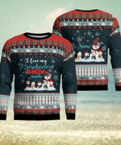 Personalized I Love My Preschoolers Snow Much Christmas Ugly Sweater Party