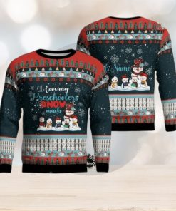 Personalized I Love My Preschoolers Snow Much Christmas Ugly Sweater Party