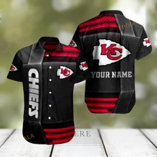 Personalized Kansas City Chiefs Red Metal Style Hawaiian Shirt