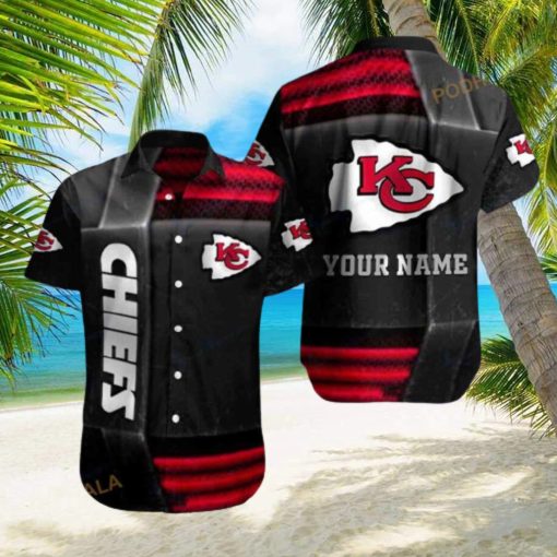 Personalized Kansas City Chiefs Red Metal Style Hawaiian Shirt