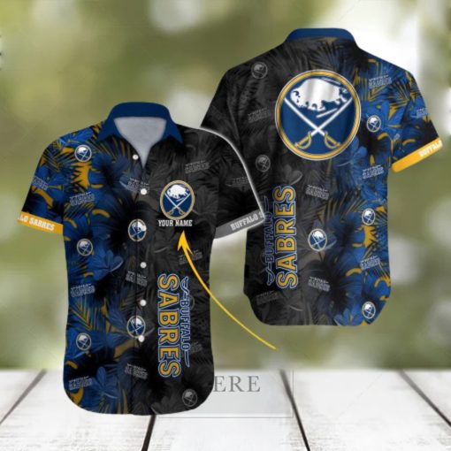 Personalized NHL Buffalo Sabres Palm Leafs Hawaiian Button Up Shirt