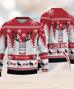 Personalized Name Budweiser Ugly Christmas Sweater Christmas Gift For Men And Women