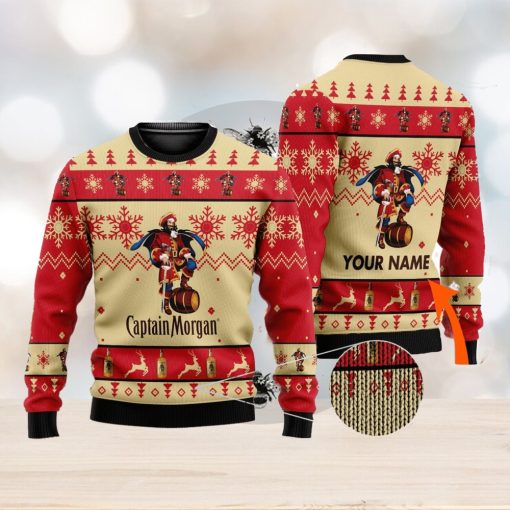 Personalized Name Captain Morgan 3D All Over Printed Christmas Ugly Sweater Men And Women Gift