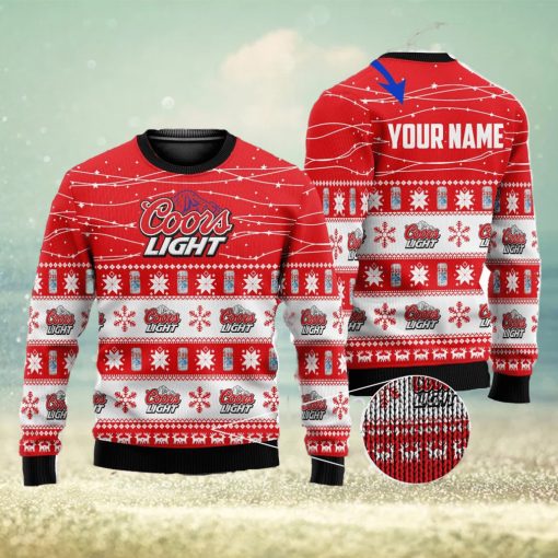 Personalized Name Coors Light Beer 3D All Over Printed Ugly Christmas Sweater Christmas Gift For Family