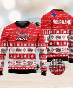 Personalized Name Coors Light Beer 3D All Over Printed Ugly Christmas Sweater Christmas Gift For Family