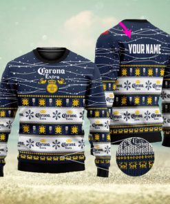 Personalized Name Corona Extra Beer 3D All Over Printed Ugly Christmas Sweater Christmas Gift For Family