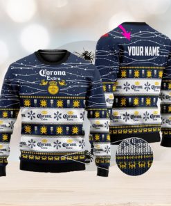 Personalized Name Corona Extra Beer 3D All Over Printed Ugly Christmas Sweater Christmas Gift For Family