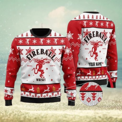 Personalized Name Fireball Christmas Gift Sweater All Over Print 3D Sweater