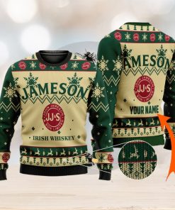 Personalized Name Jameson Whisky 3D All Over Printed Christmas Ugly Sweater Men And Women Gift