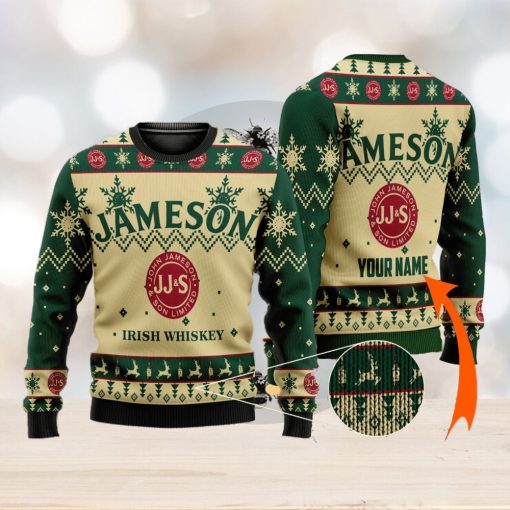 Personalized Name Jameson Whisky 3D All Over Printed Christmas Ugly Sweater Men And Women Gift