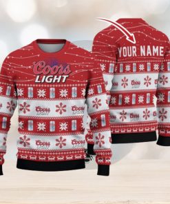 Personalized Name Twinkle Lights Coors Light Ugly Christmas Sweater Christmas Gift For Men And Women