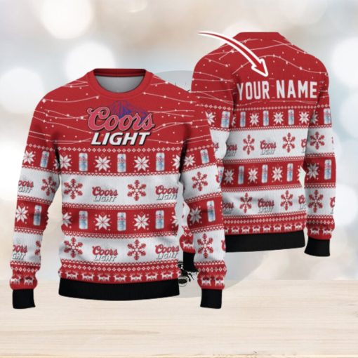 Personalized Name Twinkle Lights Coors Light Ugly Christmas Sweater Christmas Gift For Men And Women