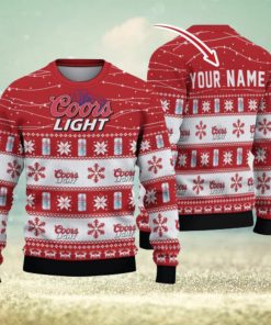 Personalized Name Twinkle Lights Coors Light Ugly Christmas Sweater Christmas Gift For Men And Women