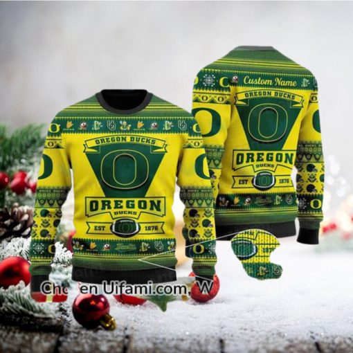 Personalized Oregon Ducks Ugly Sweater Awe inspiring Oregon Ducks Gift